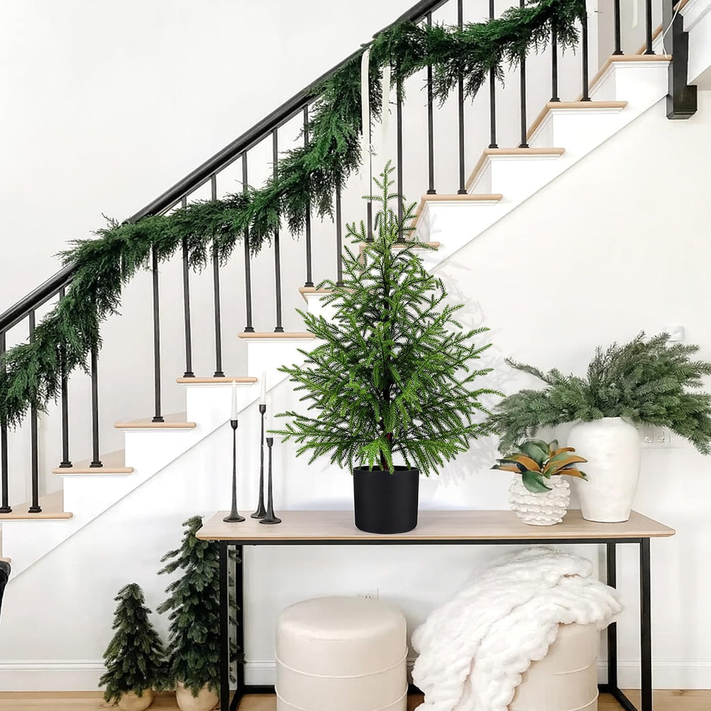3FT Artificial Norfolk Pine Potted Christmas Tree, Unlit