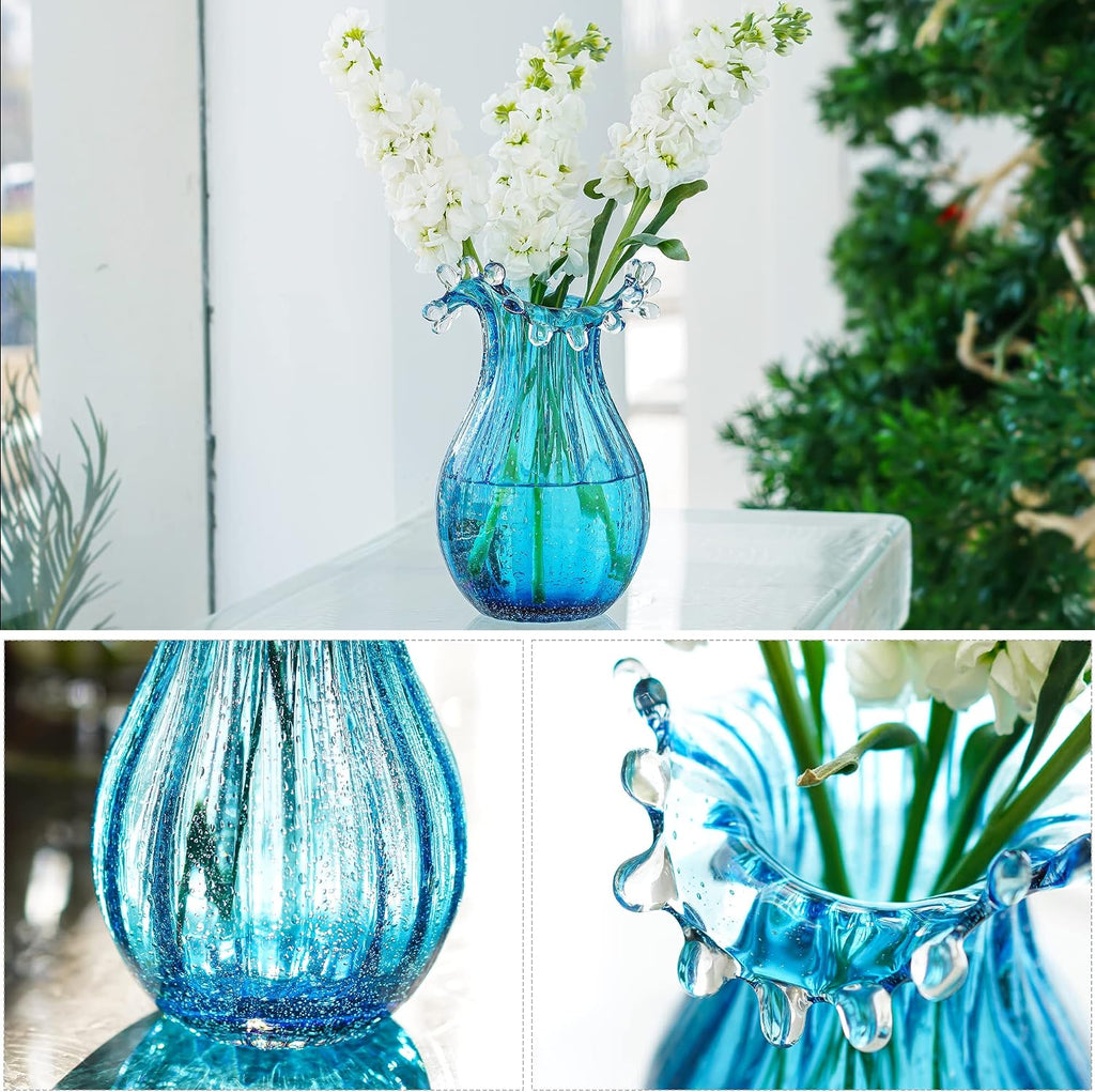 8inch Blown Glass Bubble Vase Collection Modern Art Flower Vase Decoration