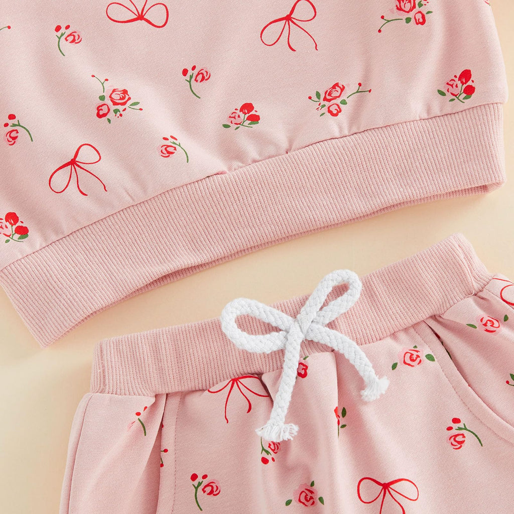 Toddler Baby Girl Clothes Cute Long Sleeve Sweatshirt Sweatpant Outfits Fall Winter Tops Pant Outfit Sweatsuit
