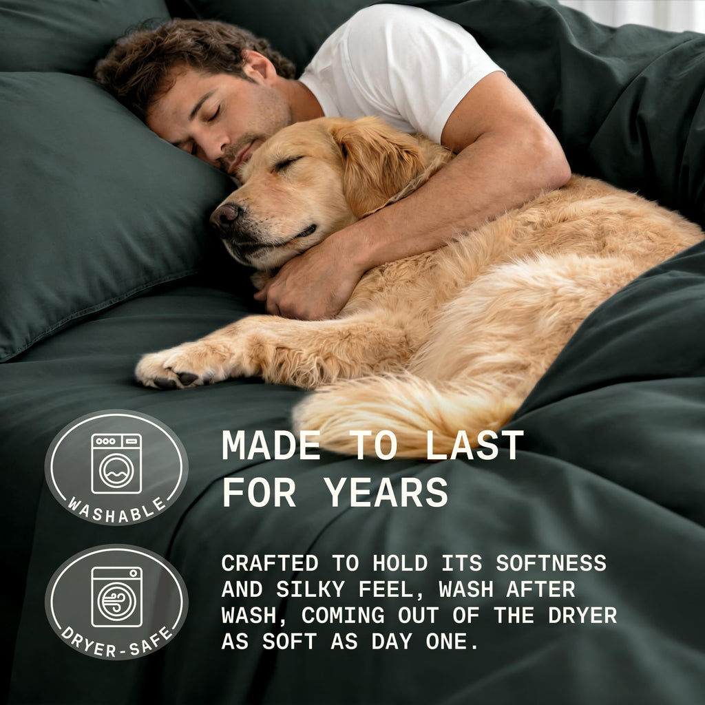 Sheets Set King Size - Silky Soft & Cooling - Dark Gray