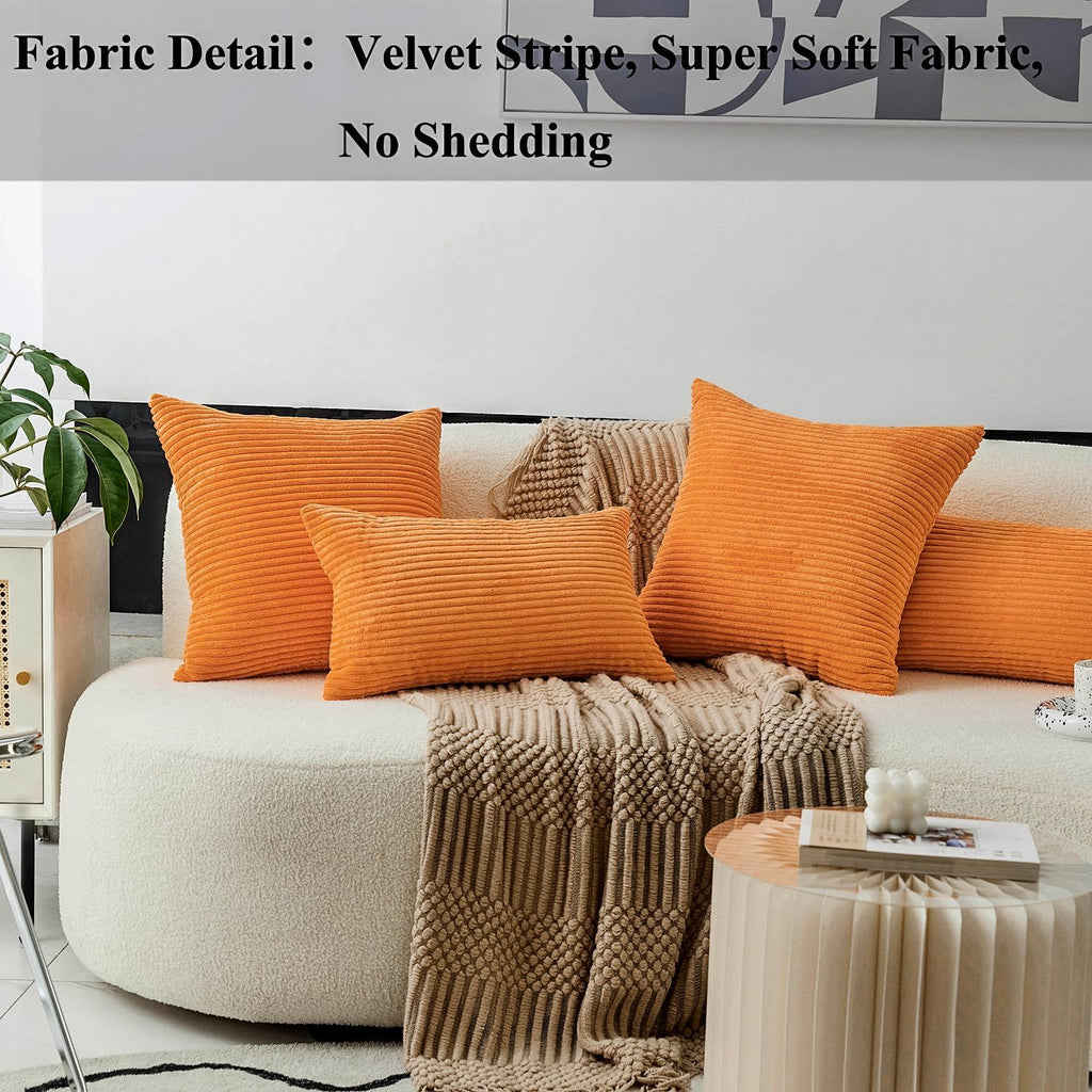 Burnt Orange Euro Shams Set of 2 Pillow Covers Super Soft Large Decorative Throw Pillow Covers for Summer Patio