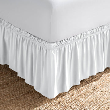 Wrap Around Bed Skirt 1800 Ultra-Soft (Cal King, White)