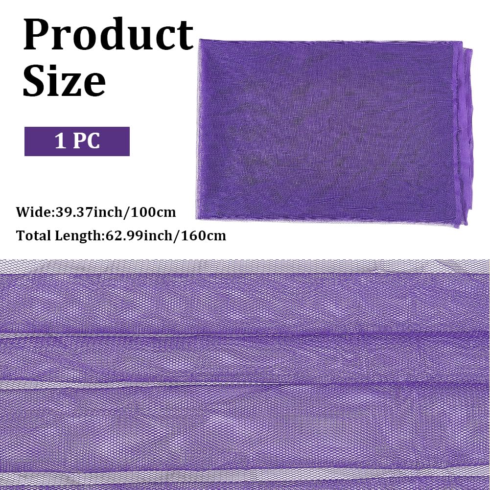 63 Inch Dark Purple Netting Mesh Fabric by The Yard Soft Polyester Mosquito Cloth Voile Solid Gauze Sheer Tulle