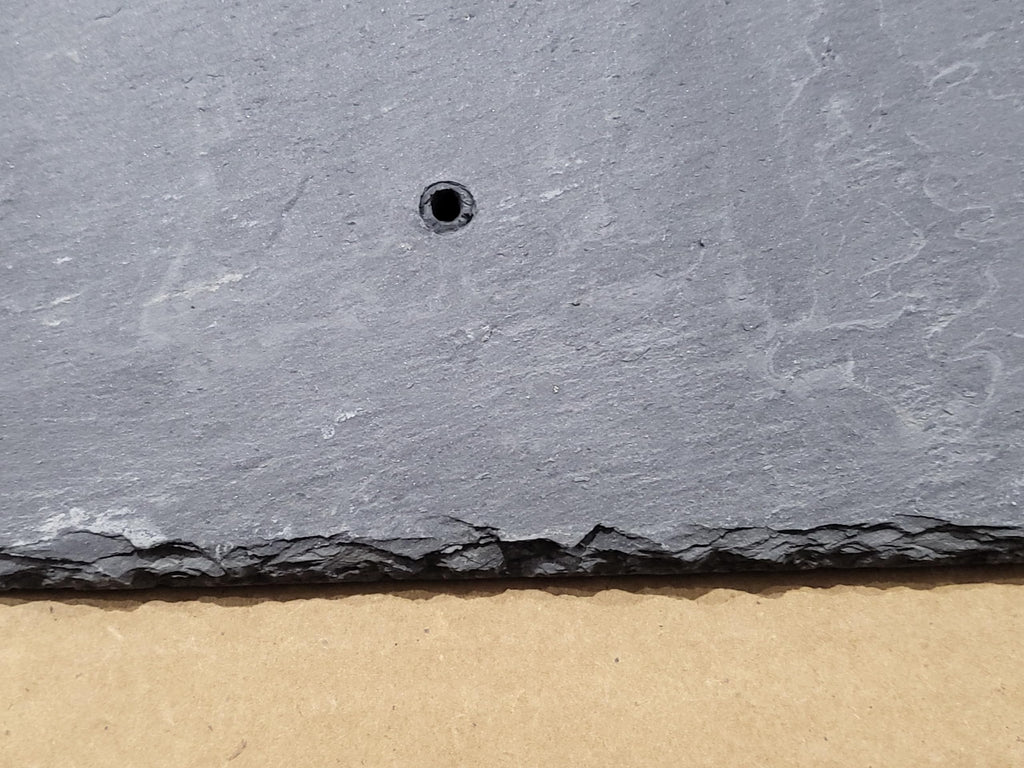 Natural Stone Slate Tile, Dark Gray, 20" x 12" with Pre-Drilled Mounting Holes for Roofing Pack of 2