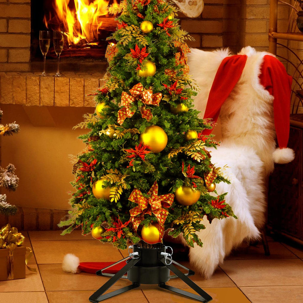 Christmas Tree Stand for Live Tree, Adjustable Metal Tree Holder for Real Christmas Tree Fits up to 8 Ft, Heavy Duty