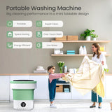 Portable Washing Machine - 16L Mini Foldable Washer with Spin Basket, Deep Cleaning for Small Clothes & 3 Cleaning