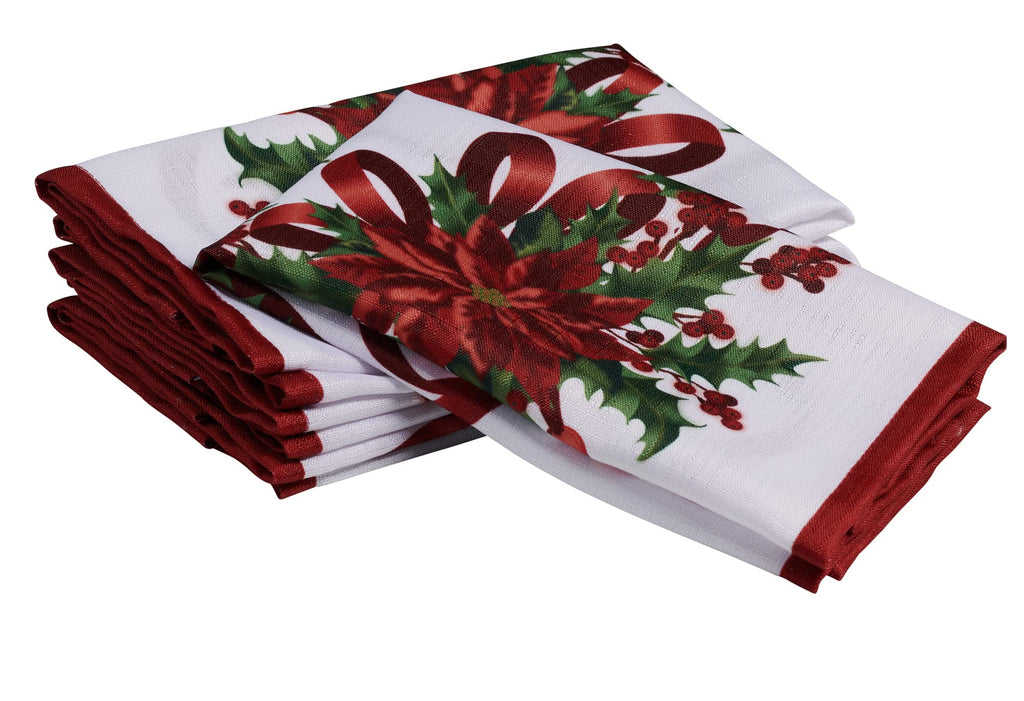 Christmas Ribbon Tablecloth (60 x 84 Inch) for 5 Foot Rectangle Tables, Heavy Duty Fabric, Stain Proof Xmas Ribbon