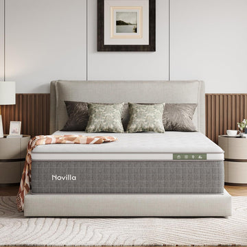 14 Inch King Mattress,King Size Gel Memory Foam Hybrid Mattress | with Cool-Touch Nylon Cover & Pocketed Coils for