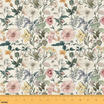Floral Fabric by The Yard Vintage Floral Upholstery Fabric