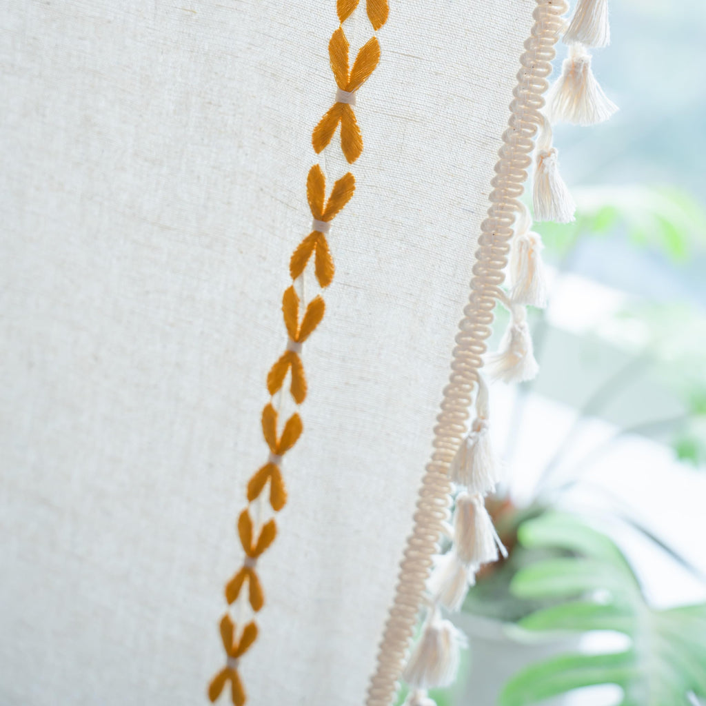 Boho Curtains Bedroom, Semi Blackout Farmhouse Vintage Shabby Chic Tassels Window Treatment Bohemian Embroidery