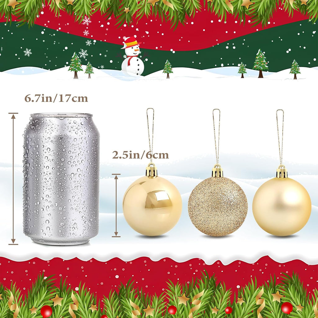 Christmas Ball Ornaments, 48-Pack, 2.5-Inch, Champagne