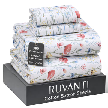 100% Cotton Sateen Sheet Set, Sweet Pea Fest