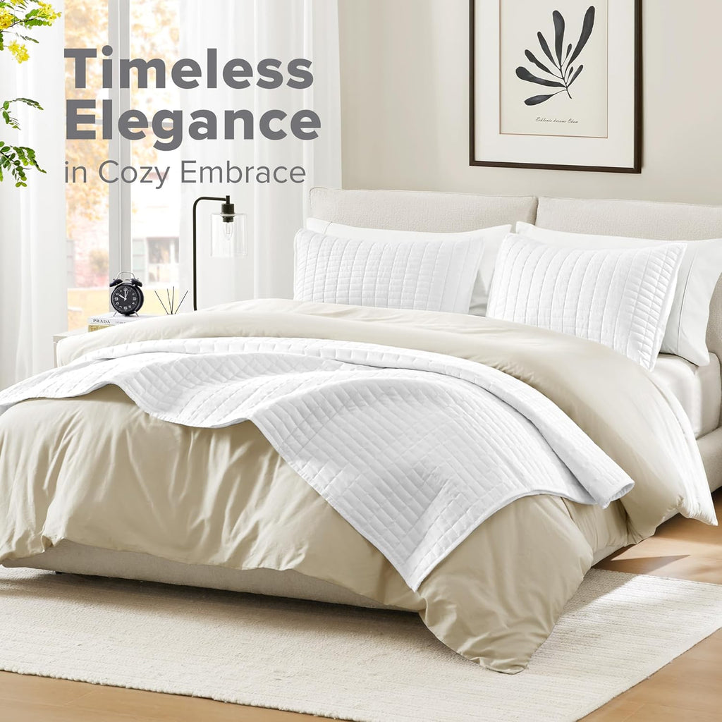 Quilt Set- Double Sided Stitching Design Summer Blanket, Lightweight, Soft, All Season Bedding Layer, Matching