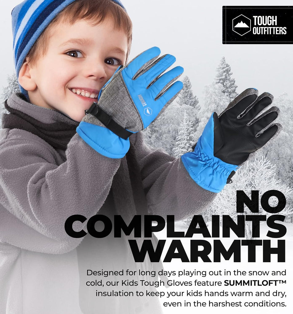 Kids Insulated Waterproof Snow Gloves - Youth Winter Ski Gloves for Girls & Boys