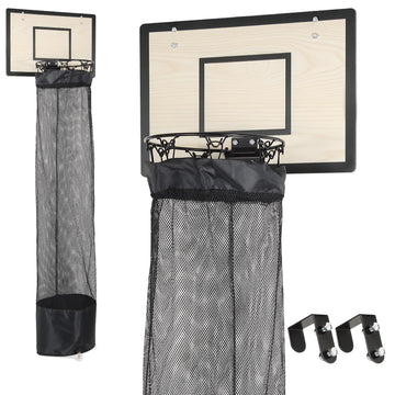 Wooden Basketball Laundry Hamper,Over the Door Basketball Hoop Laundry Basket with Zipper for Kids Room,Dorm