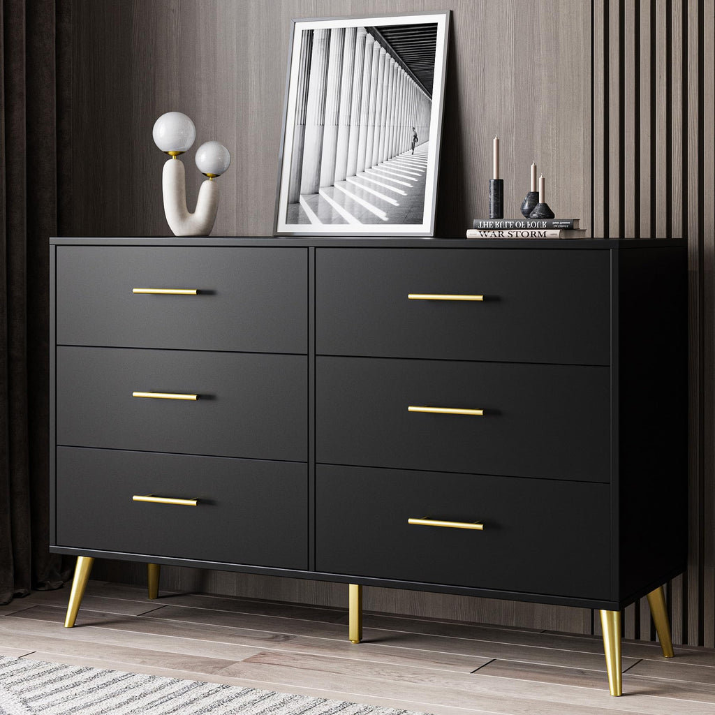 6 Drawer Dresser, Black