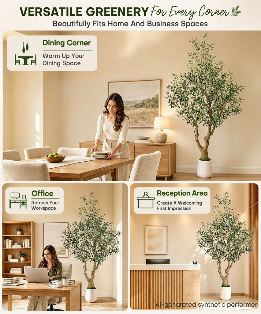 7ft Artificial Olive Tree: Large Lifelike Plant