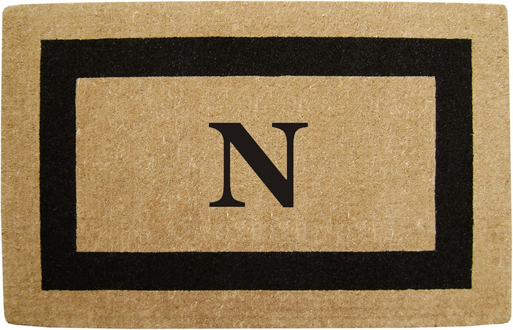 Luxury Coco Coir Doormat - Monogrammed Single Letter Outdoor Front Door Mat - Personalized Housewarming Gift for New