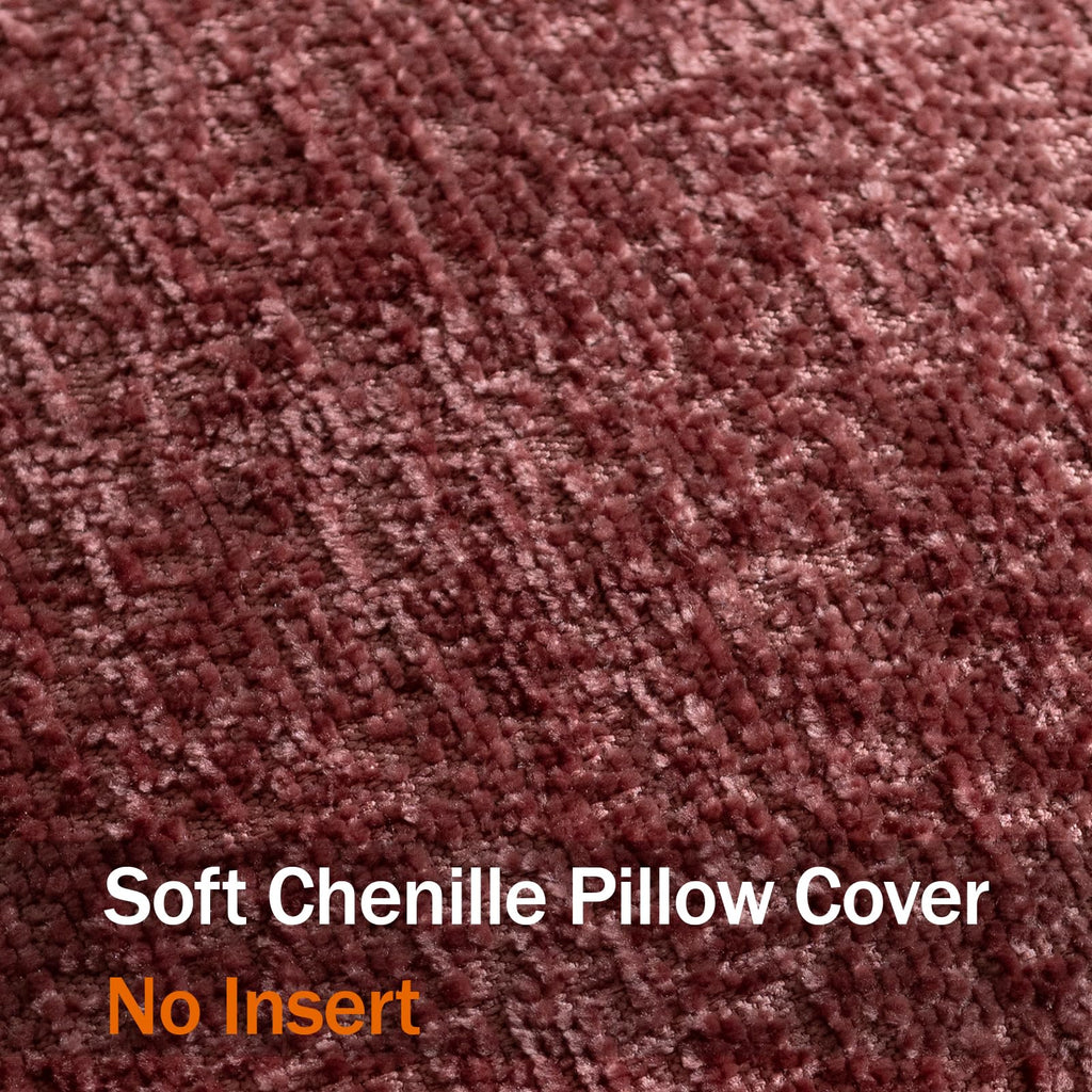 Pack of 2 Christmas Burgundy Fall Decorative Throw Pillow Covers 12x20 Cozy Soft Chenille Accent Vintage Rectangular