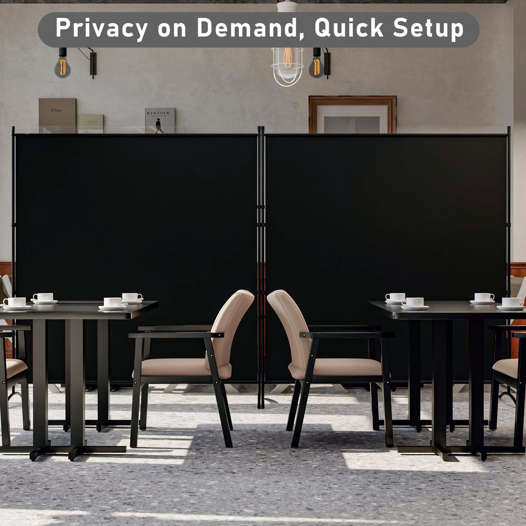 2 Panel Large Room Divider, Folding Privacy Screens for Room Partition, Black