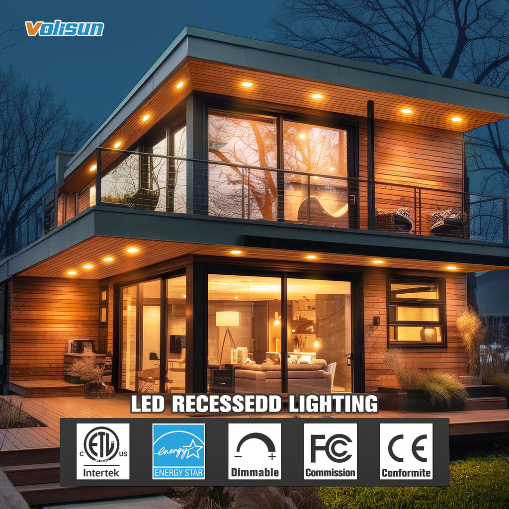 12 Pack 6 inch Recessed Lighting, 5CCT, 3W Eqv 120W