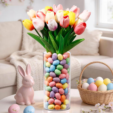 Easter Decorations-Vase in Vase and Approx Easter Eggs Filler, Vaseset Ready to Display,Spring Decorations - Set of 100