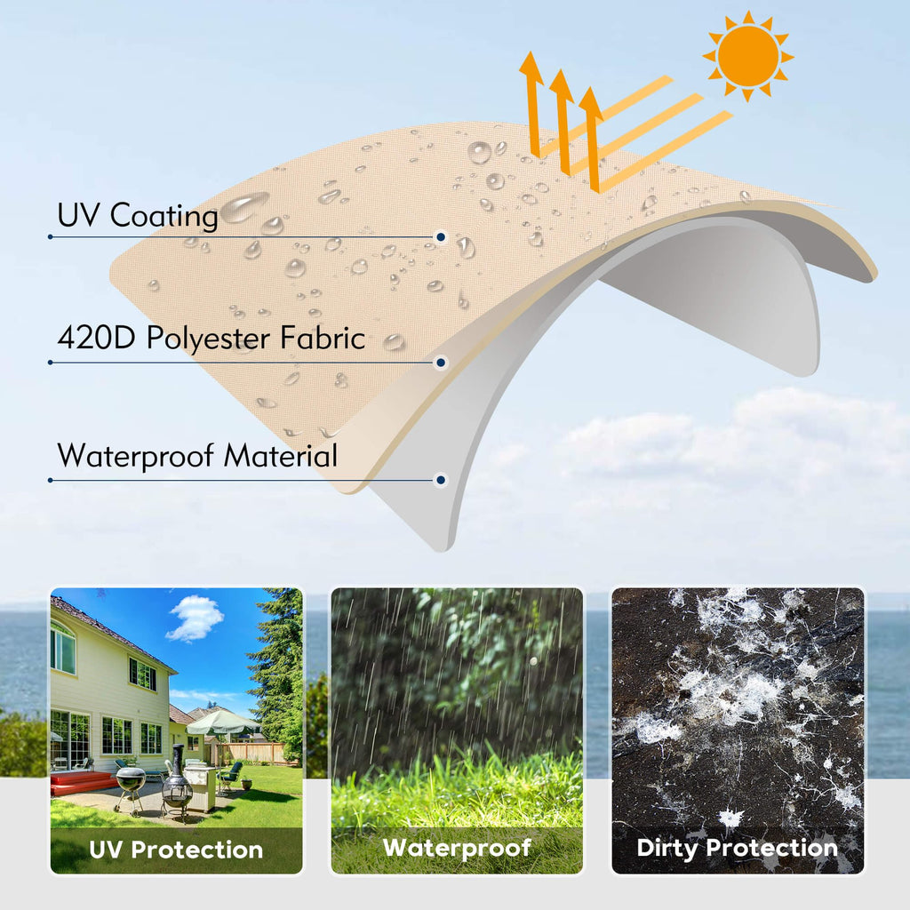 Outdoor - Patio Umbrella Covers with Waterproof Oxford, Folding Rod, Parasol Cover for 7.5ft - 11ft Round Table
