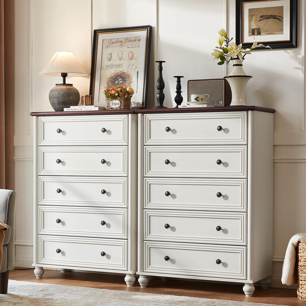 Farmhouse 5 Drawer, 45" Tall Chest of Drawers