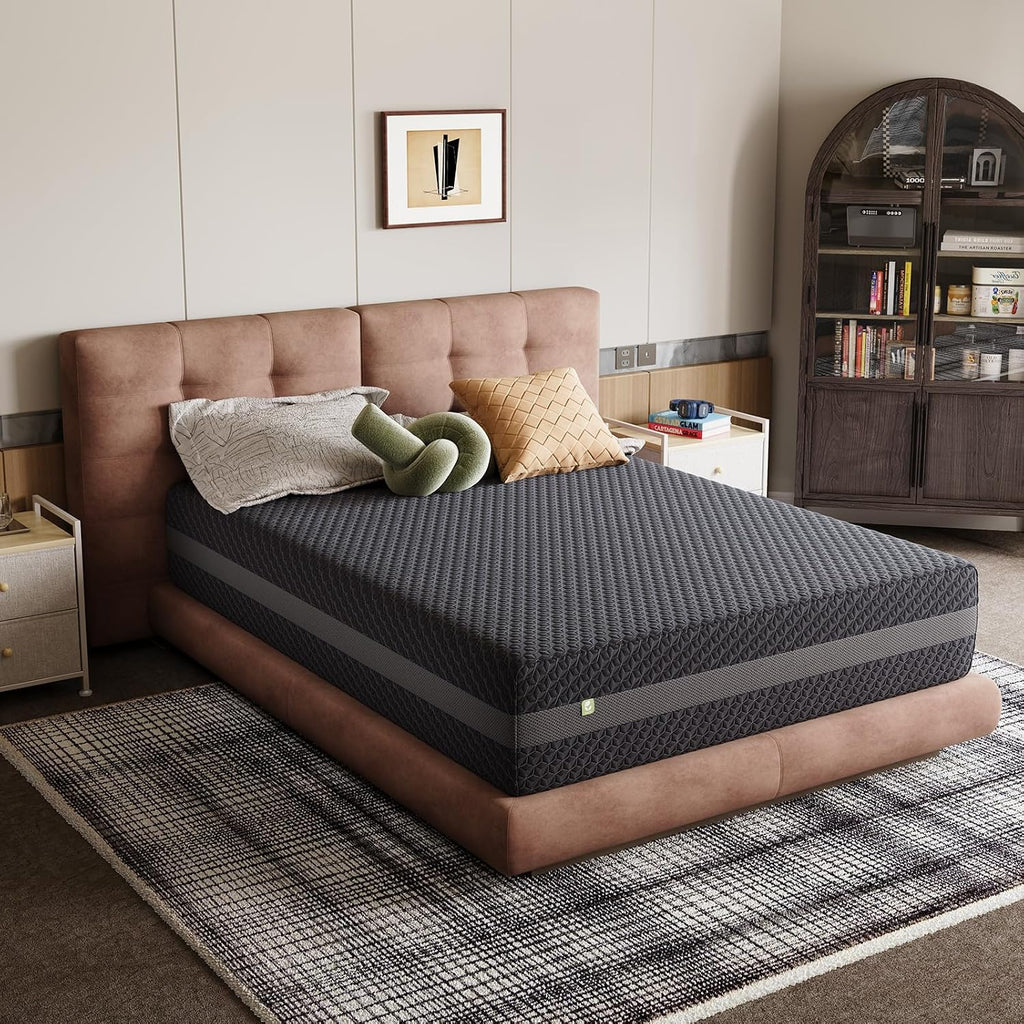 14 Inch Queen Size Gel Memory Foam Mattress for Pressure Relief | 14 Inch Queen Mattress with Green Tea-Infused Foam