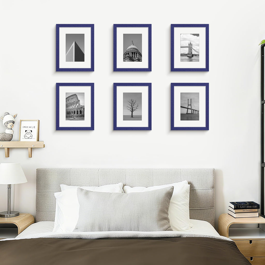 11x14 Picture Frame Set of 12, Gallery Wall Frames, Navy Blue