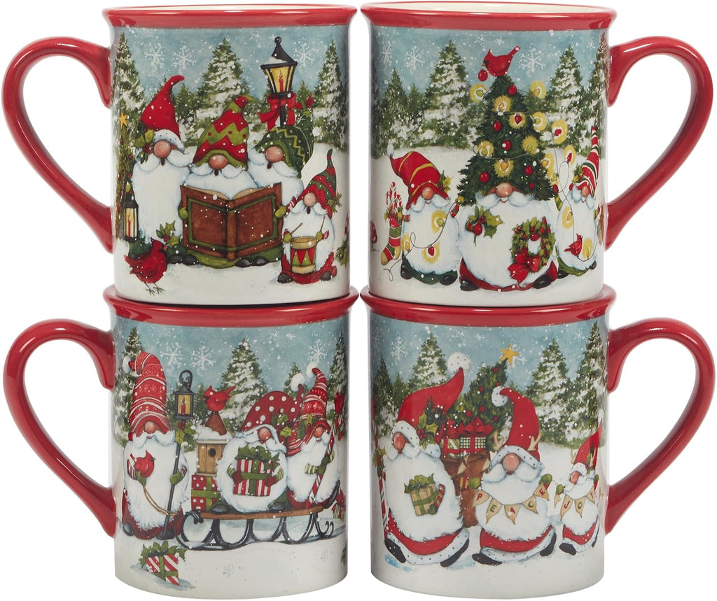 Christmas Gnomes 16 Piece Dinnerware Set, Service for 4