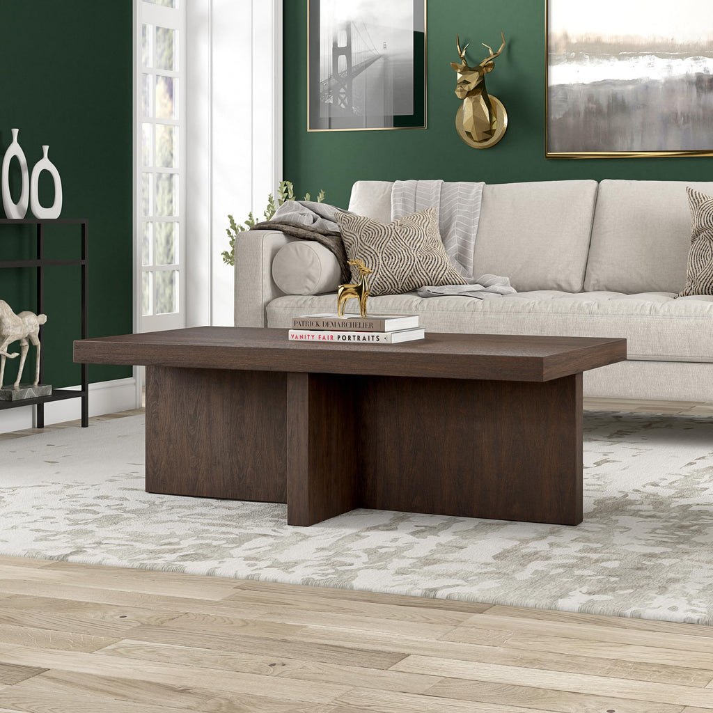 44" Scandinavian Coffee Table, Rich Brown