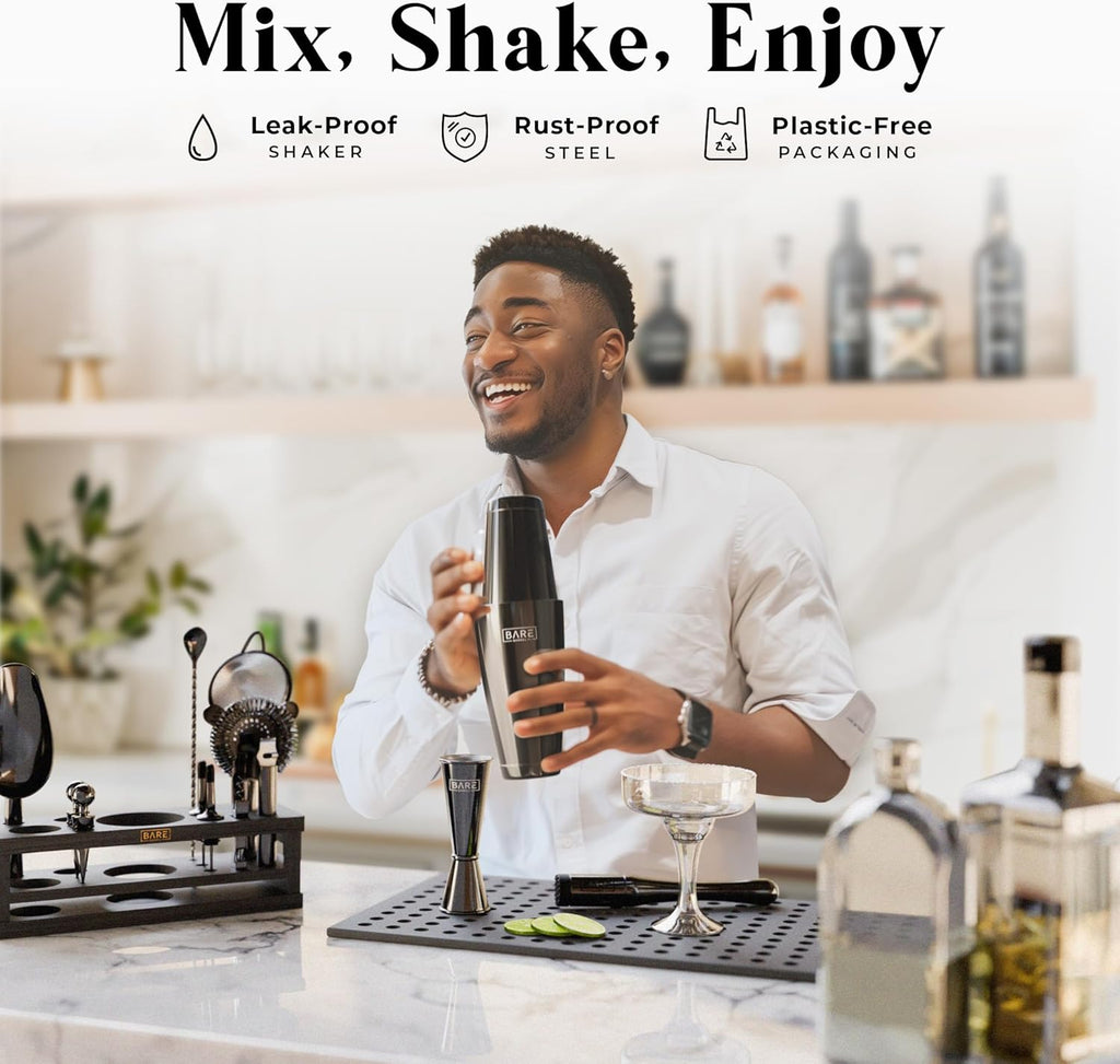 Mixology Bartender Kit Bar Set | 16-Piece Cocktail Shaker Set | Martini Barware Mixing Tools Bartending | Incl. 35 - Set of 16