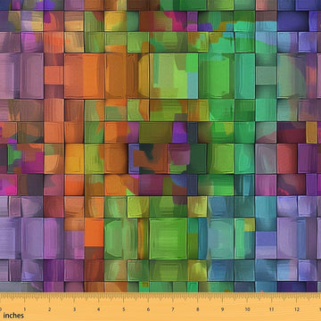 Geometric Rainbow Fabric By The Yard Soft