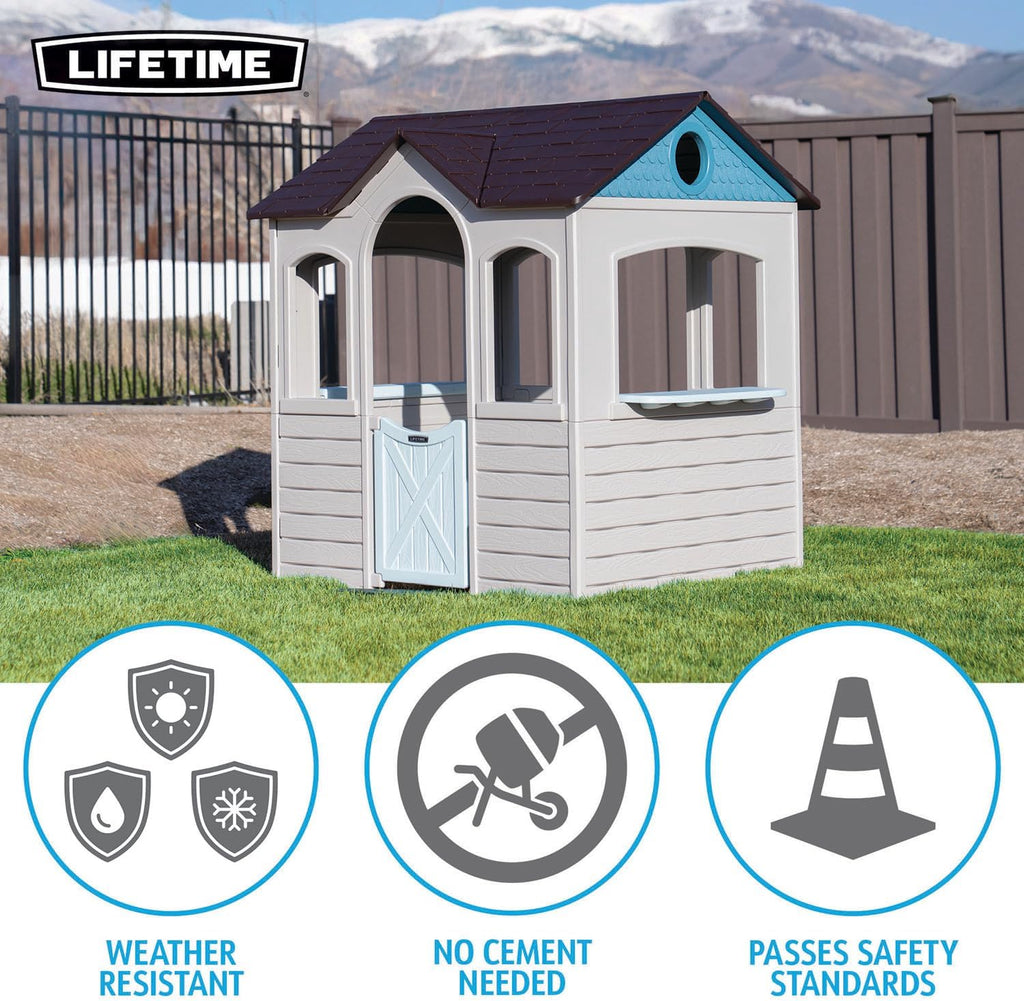 Indoor Outdoor Kids Playhouse, Two Store Windows & Farm‐Style Half Doors, Spacious Interior, Easy Snap Together No