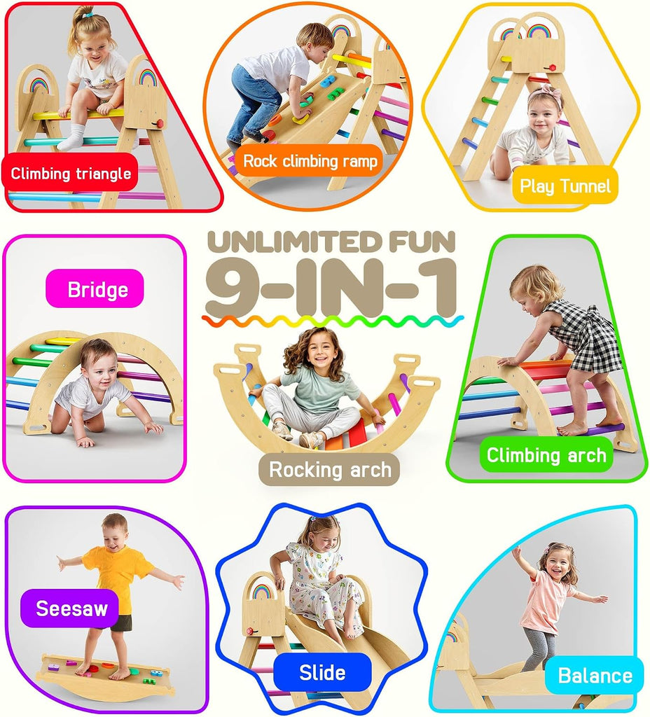 Triangle Set, in-1 Montessori Climbing Toy for Toddlers