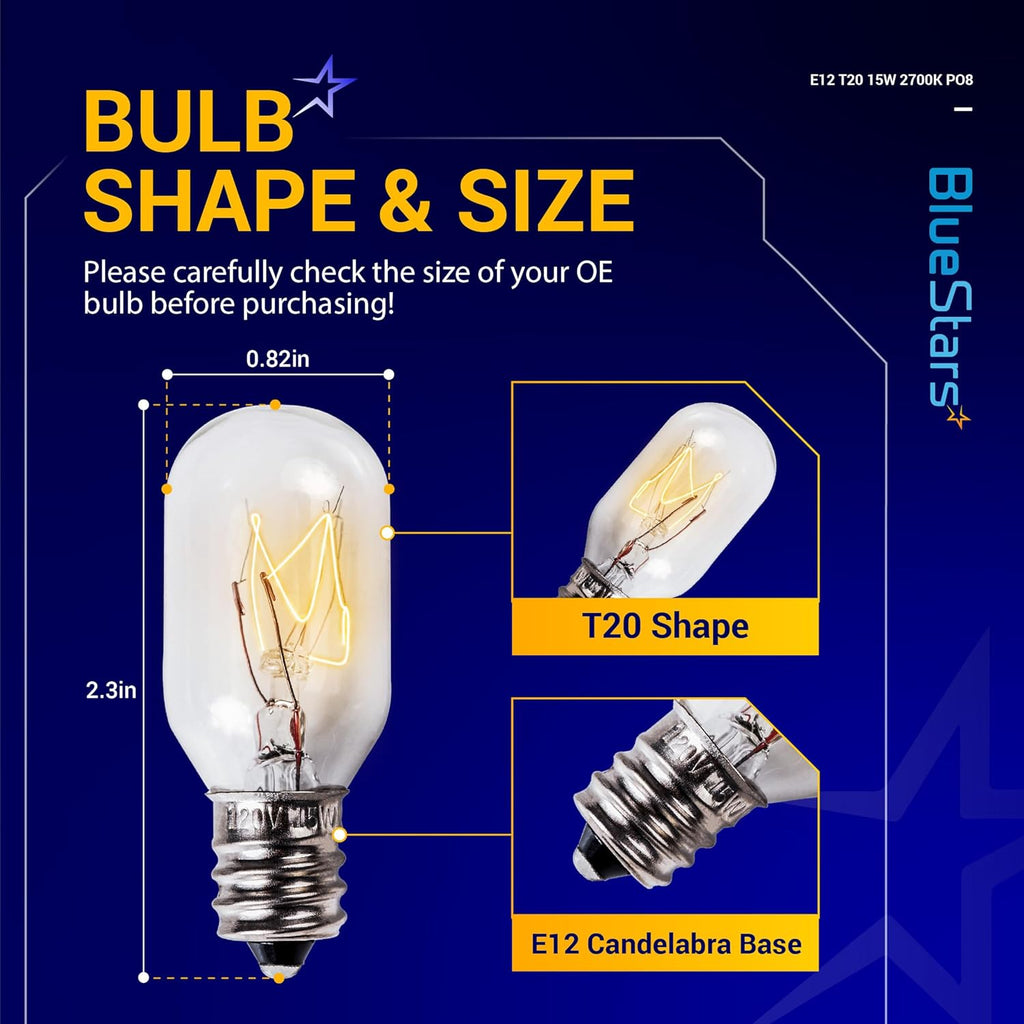 E12 T20 Himalayan Salt Lamp Bulb 120V 15W 2700K Warm White