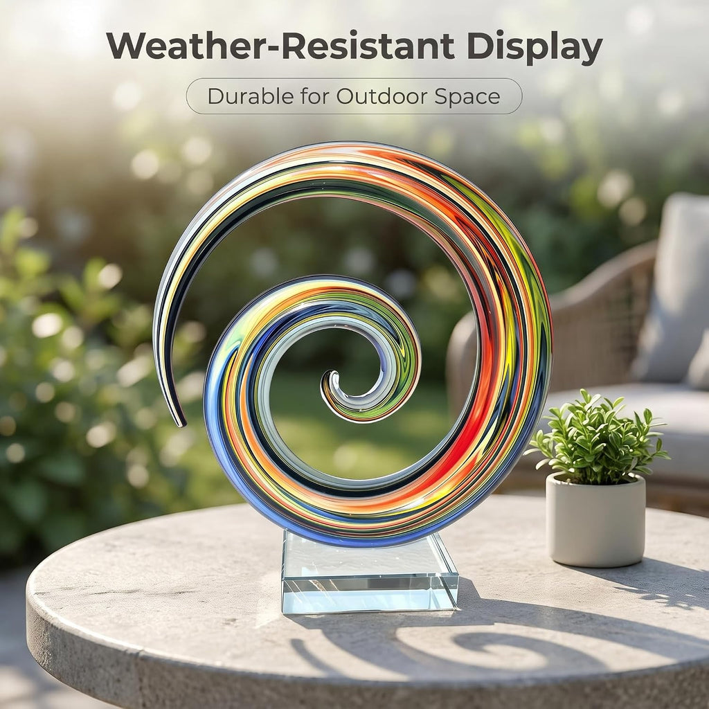 8.5" Blown Glass Sculpture - Multicolored Swirl Art Design - Set of 100