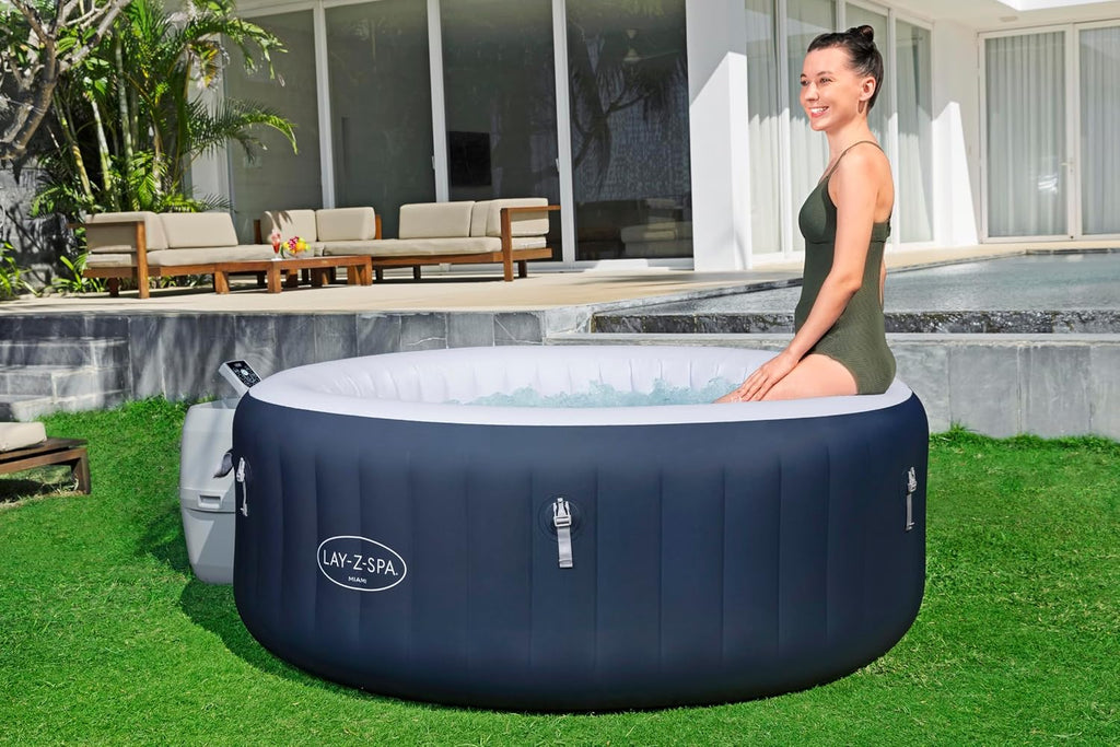 Miami AirJet Inflatable Spa Energy Efficiency for 2 to 4 People - 180 cm x 180 cm x 66 cm - Blue