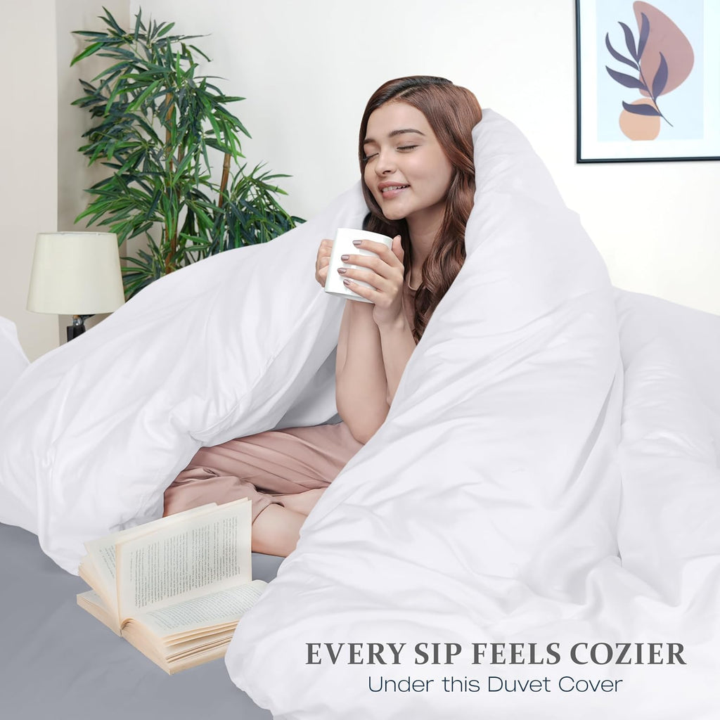 Duvet Cover King - 3 Piece with Zipper Closure - 1 Comforter Cover 104X90 Inches & 2 Pillow Shams 20X36 Inches