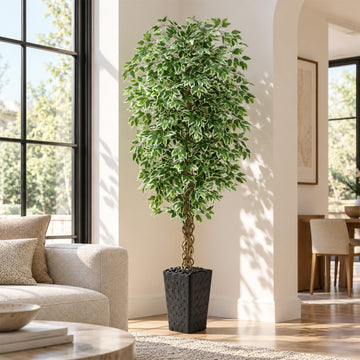 Ficus Tree Artificial, 7FT Realistic Large Faux Trees Indoor