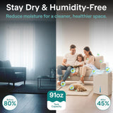 Dehumidifiers for Home, 91 Oz Quiet Dehumidifier for Bedroom, Bathroom, Basement with Removable Cylinder For Closet