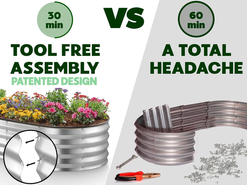Galvanized Raised Garden Beds Outdoor // 8×4×1 ft (2-Pack) Planter Raised Beds for Gardening, Vegetables, Flowers //