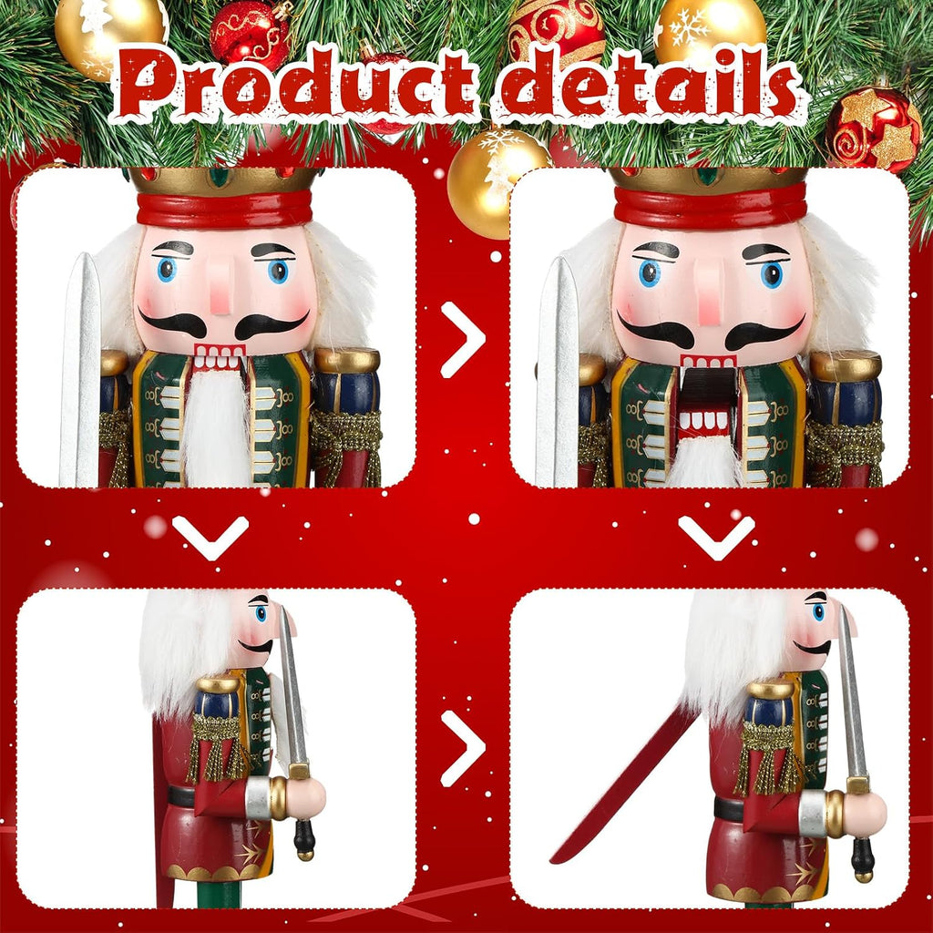 4 Pcs 12 Inch Christmas Nutcracker Figures Wooden Soldier