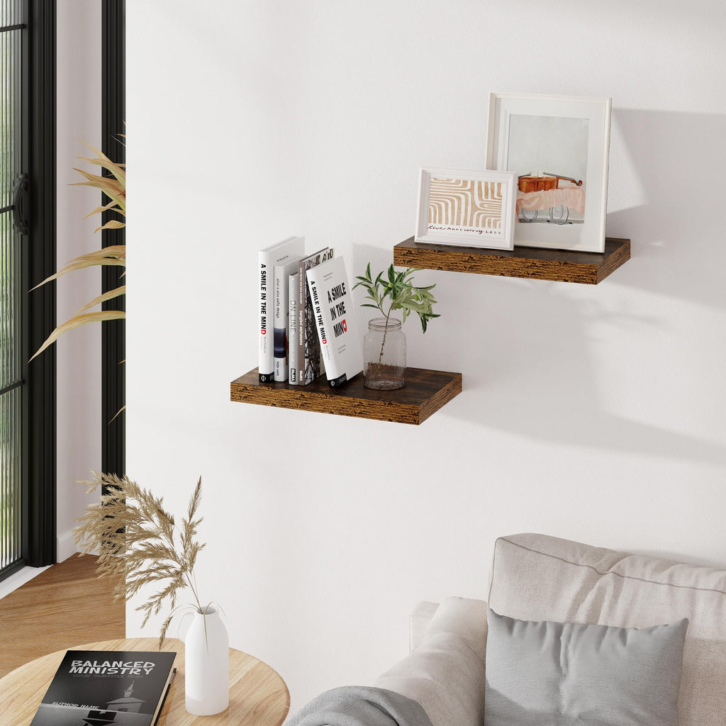 Floating Shelves for Wall, 16 in Rustic Wooden Wall Shelves