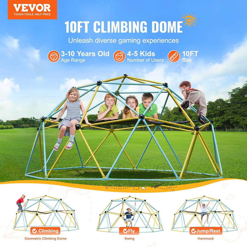 Climbing Dome for Kids 3 to 10 Years Old 10FT Geometric Dome Climber