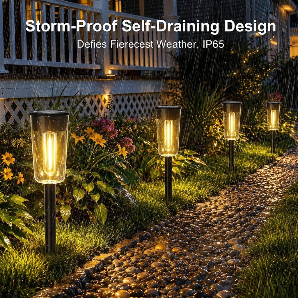 Solar Pathway Lights Outdoo 8 Pack, Bright Solar Path Lights Outdoor, IP65 Waterproof Solar Garden Lights Solar