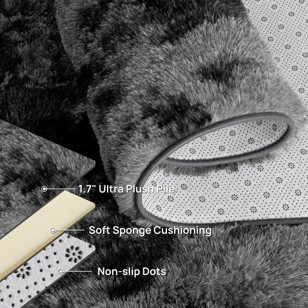 Runner Rugs for Long Hallway Bedroom Kitchen, Dark Grey