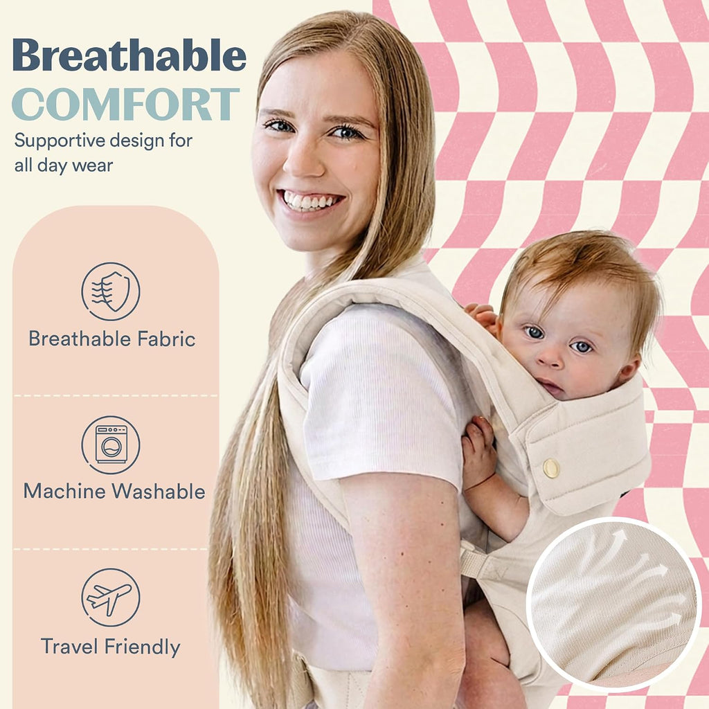 Ergonomic Hip-Healthy Baby Carrier, Front-Back Carry, 7-35 lbs, Vanilla