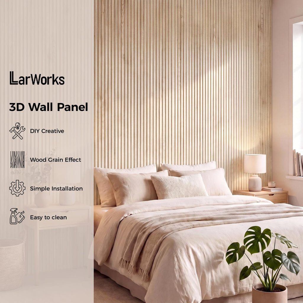 WPC Slat Wall Panels 8 Pack 96" x 8", Waterproof Fluted Wall Paneling, Accent 3D Wall Panel for Wall Decor, Bathroom